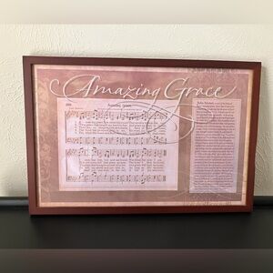 Framed Amazing Grace Sheet Music Art